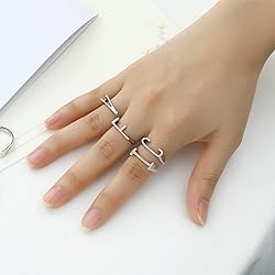 SILVERCUTE Adjustable Initial Rings for Women