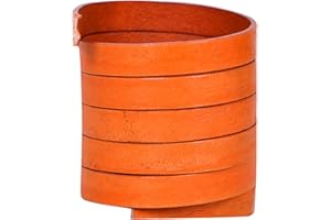 Xsotica-Flat Leather Cords 10.0 MM X 2.0 MM- 1 Yard (Natural Orange)