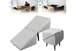 Split Ottoman Dog Ramp,2 in 1 Sofa Dogs Ramp and Ottoman for Couch Bed Stairs,All-in-One Lightweight Foldable Pet Ramp Large 