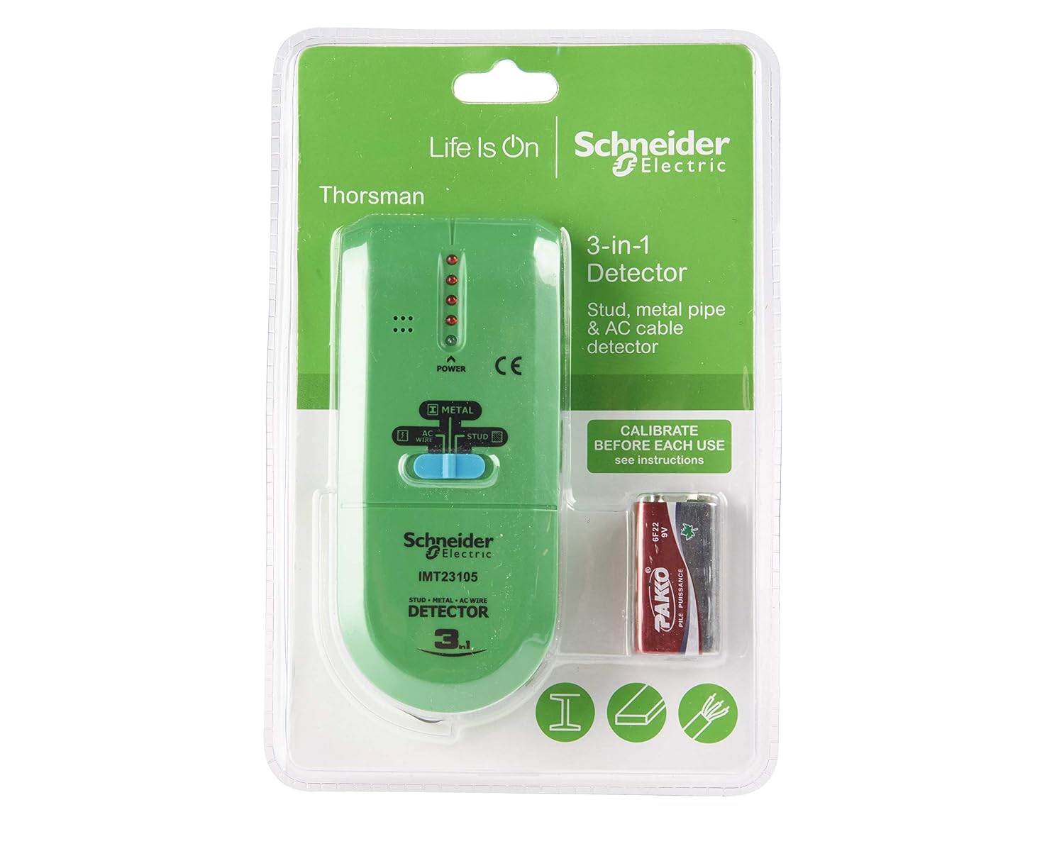Schneider Electric Thorsman, 3-in-1 Multi Purpose Digital Detector, Stud/Metal/Live AC Wire Detecting, with LED Indicator - Image 5