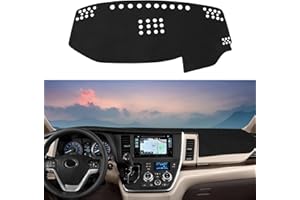 Rilsen Dashboard Cover Mat Custom Fit for 2015 2016 2017 2018 2019 2020 Toyota Sienna Dash Cover Nonslip Dash Mat Protector Sunshade No Glare Black