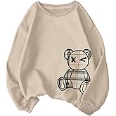 SweatyRocks Women's Crewneck Graphic Sweatshirt Long Sleeve Pullover Oversize Sweatshirts Fall Winter Trendy