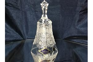 Czech Bohemian Crystal Glass Christmas Bell 5"- Height Hand Cut Crystal Vintage Lace Design Home Decor New Year Birthday Wedding Housewarming Anniversary from Europe