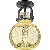 Innovations 410-1F-BK-G410-8ME Newton Sphere 1-Light Flush Mount Matte Black