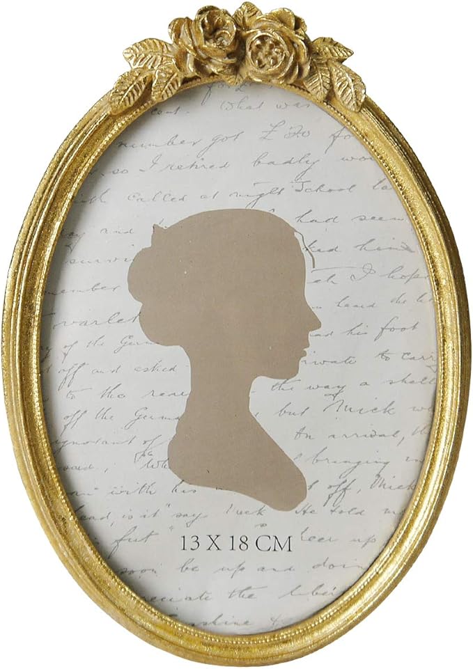 Sunlit Vintage Picture Frame 5x7 Inch, Oval Antique Photo