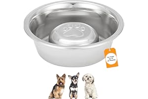 Neater Pet Brands Stainless Steel Slow Feed Dog Bowl for Fast Eating Small Breeds, Metal Slow Feeder Dog Bowl Fits in Cat & Small Neater Feeders, for Puppy or Dogs (< 15 lbs), 3/4 Cup Food Capacity