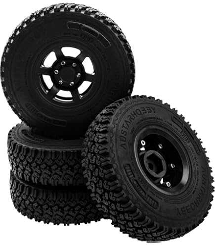 Duendhd 4 Llantas De Metal Beadlock 1.55 Para 1/10 RC Crawler – Color Titanio