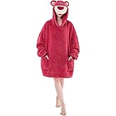 NEWCOSPLAY Wearable Blanket Hoodie Sherpa Hoodie Blanket for Women Men Warm Oversized Sweatshirt with Pockets