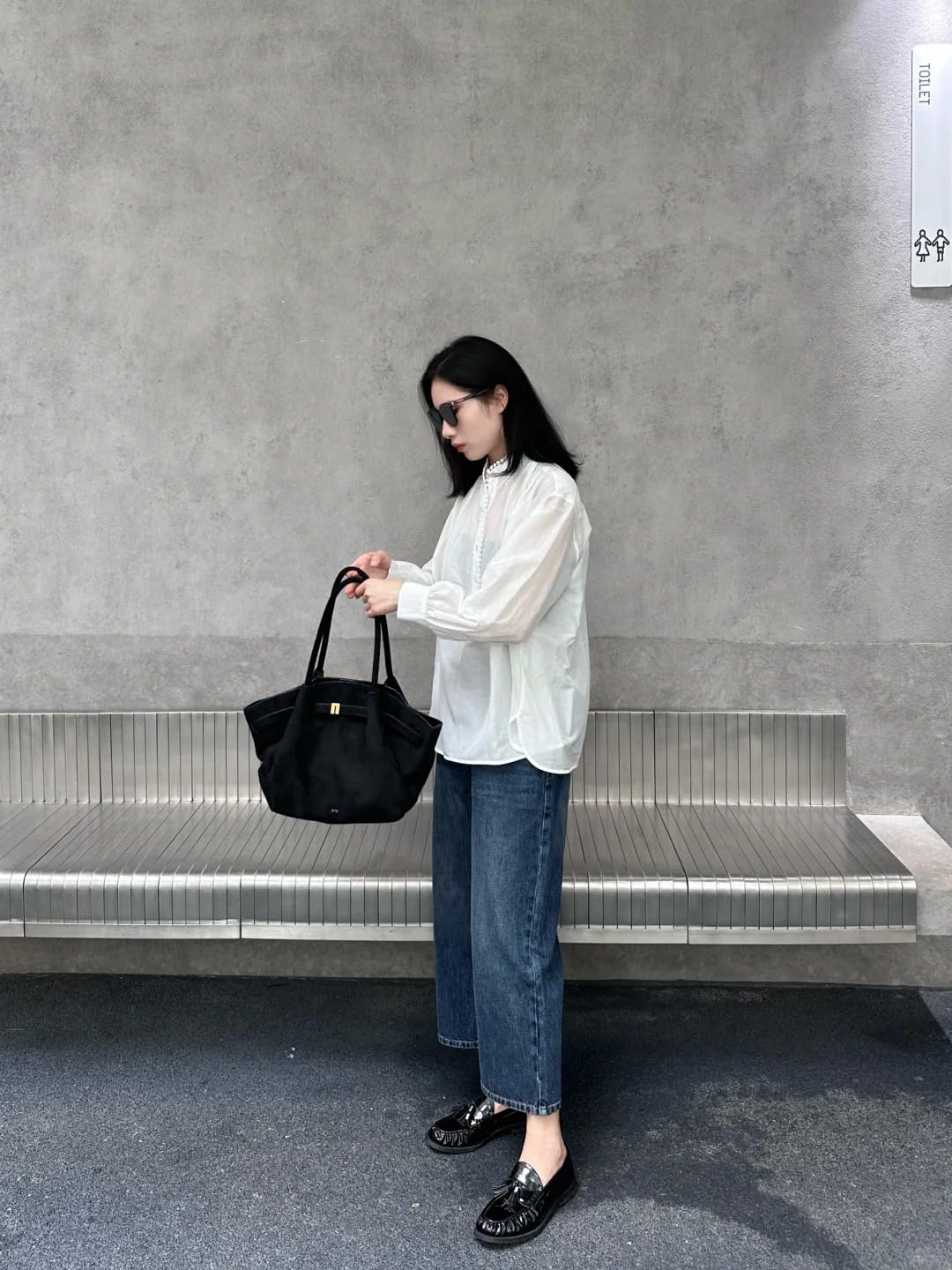 JW PEI Hana Mittelgroße Tragetasche Damen - Kunstwildleder Schwarz