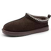 DREAM PAIRS Men's Fuzzy Cozy Slippers Genuine Suede Indoor Outdoor Home Comfy Winter Slip On Cute Warm Memory Foam Furry Shoes FuzzyEasy