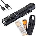 Fenix Dual Battery Bundle PD36R Pro 2800 Lumen USB-C Rechargeable Tactical Flashlight with Lumentac Organizer