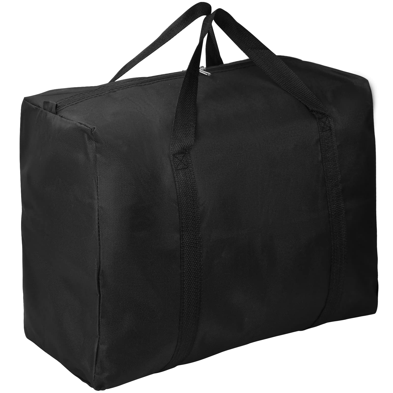 180L Extra Large Storage Bags with Zips Handles, Waterproof Underbed Storage Organizer Bag, Heavy Duty Laundry Bag Packing Bag, Jumbo Handy Storage Bag for Clothes Bedding Duvets Travel Moving (Black)