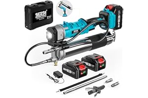 Seesii Innovative 2-in-1 Grease Gun: High-Efficiency 5.3 oz/min 12,000 PSI Electric Grease Gun Kit with 2 * 2.0AH Batteries and Charger, Easy-to-Use for Farmers, Equipment Operators & Owners