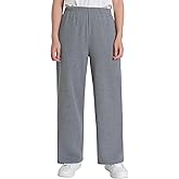 Pintage Women's Petite Length Lounge Pants Wide Leg with Pockets