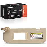 A-Premium Left Driver Sun Visor Compatible with Hyundai Elantra 2011-2015 | Beige Color, with Vanity Mirror, with Card Holder, Replaces 852103X000TX, Easy Installation, Blocks UV rays
