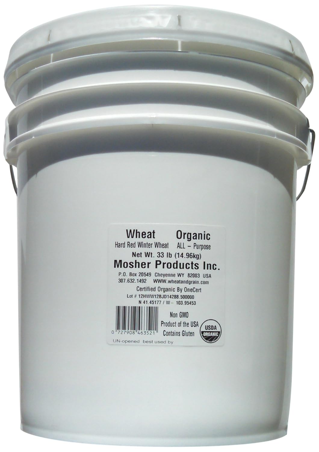 Mosher Products Organic Hard Red Winter Wheat Bucket, 33 Pound eBay