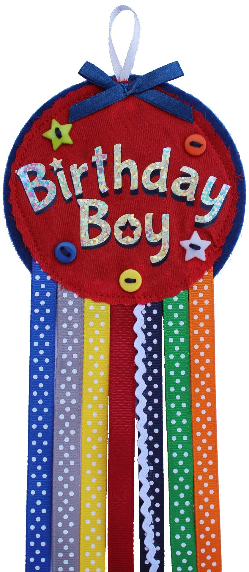 Ditsy Rosettes Birthday Boy Rosette Badge - Any Age - Perfect Party Gift card