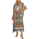 Kaftan Dresses for Women Plus Size Swimsuit Cover Up Caftan Maxi Beach Dresses Ethnic Wear Printed Dress