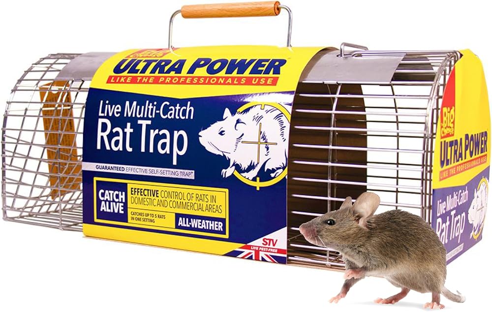 The Big Cheese Free to Go Multi-Catch Rat Cage Trap 40.8 x 17 x 16 cm
