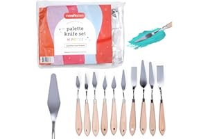 Incraftables 11 Piece Palette Knife Set – Stainless Steel Painting Knives for Acrylic, Oil & Cake Decorating – Assorted Palle
