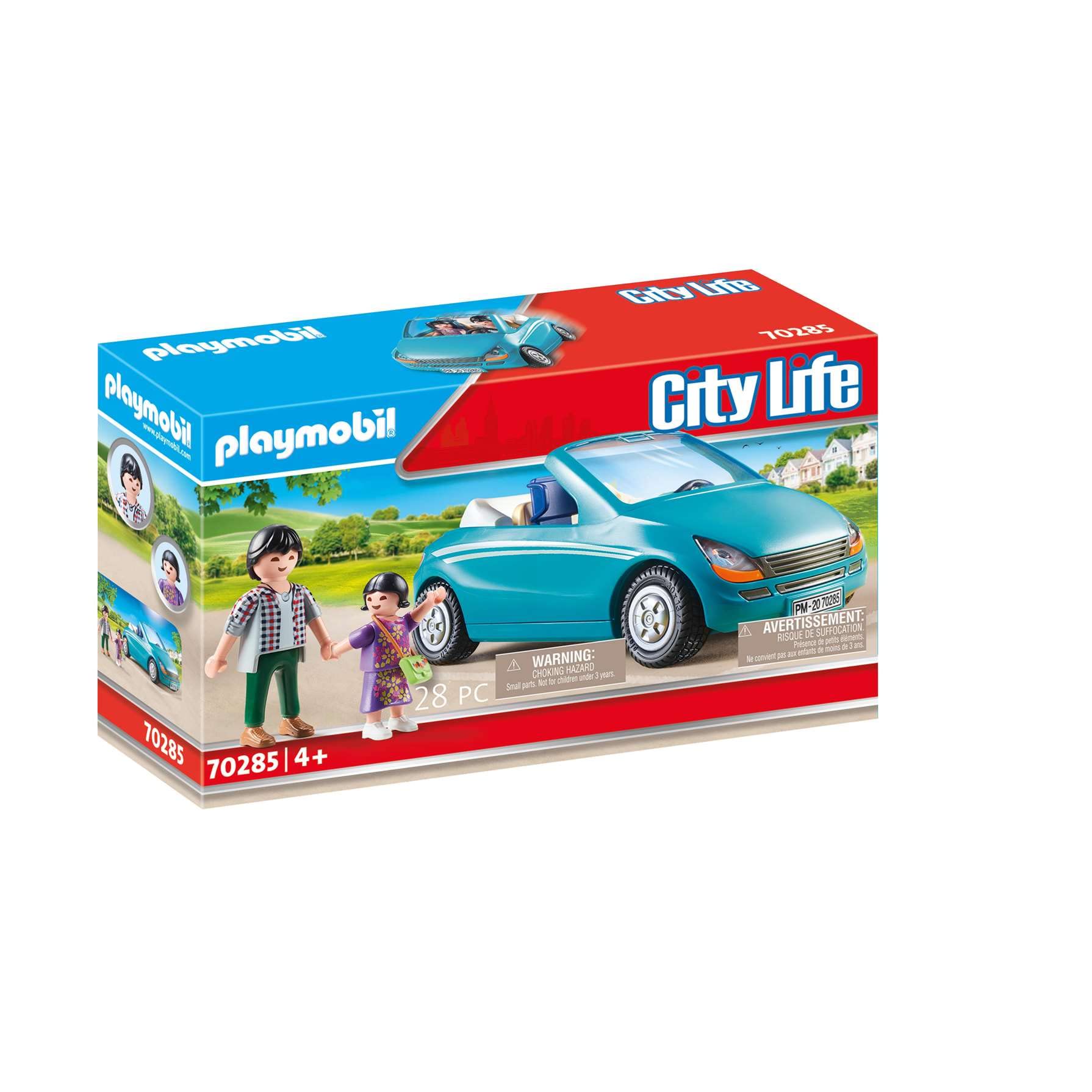 PLAYMOBIL City Life 70285 Family with Car, for Children Ages 4+