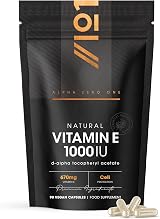 Alpha01 Vitamin E 1000IU D-Alpha Tocopherol 90 Capsules Vegan