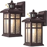 Brilvibera 2 Packs Motion Sensor Outdoor Lights- Outdoor Porch Lights Light Fixtures Motion Sensor Bronze, Porch Lights Outdo