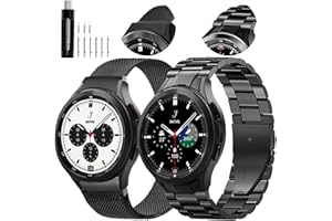 GOLDTOLUCK Samsung Galaxy Watch 6 Band Classic 43mm 47mm 40mm 44mm, Samsung Galaxy Watch 5 Band Pro 45mm 40mm 44mm, Samsung Galaxy Watch 4 Band Classic 40mm 44mm 42mm 46mm, No Gap Band Men Solid Stainless Steel