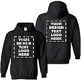 PuffinCraft Custom Hoodie Adult Youth Print Your Own Text Image Logo or Design on Front & Back Personalized Hooded Sweatshirt