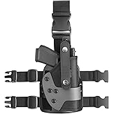 Universal Drop Leg Holster for Glock 17 19 22 23 26 Gen3-5, Taurus G2C G3C G3 XL, Beretta 92FS PX4 APX, M&P 9MM Compact, Canik TP9 SF Elite, CZ P07 P09 P10C, Adjustable Thigh Platform – No Optic/Laser