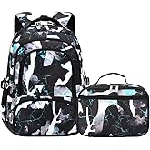 Yvechus School Backpack Casual Daypack Travel Outdoor Camouflage Backpack Christmas Presents for Boys and Girls (AY Camo Black Green)