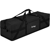 Finnhomy 110L Extra Large Heavy Duty Duffle Bag, 45 Inch Foldable Waterproof Travel Duffel with Upgrade Lockable Zipper, Multiple Pockets, Compression Straps for Camping, Moving, Sports Gear Storage