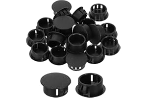 uxcell 40Pcs Plastic Hole Plugs, 19mm(3/4") Flush Type Panel Plugs, Round Snap Knockout Locking Plugs for Furniture Insert En