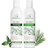 Tea Tree Oil Shampoo and Conditioner Set - Dry Scalp Treatment for Itchy Relief - Anti-Dandruff Thickening Formulas for Men & Women, All Hair Types
