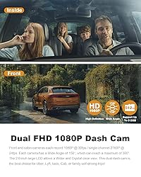 PRUVEEO Dash Cam, Front and Inside 1080P Dual FHD