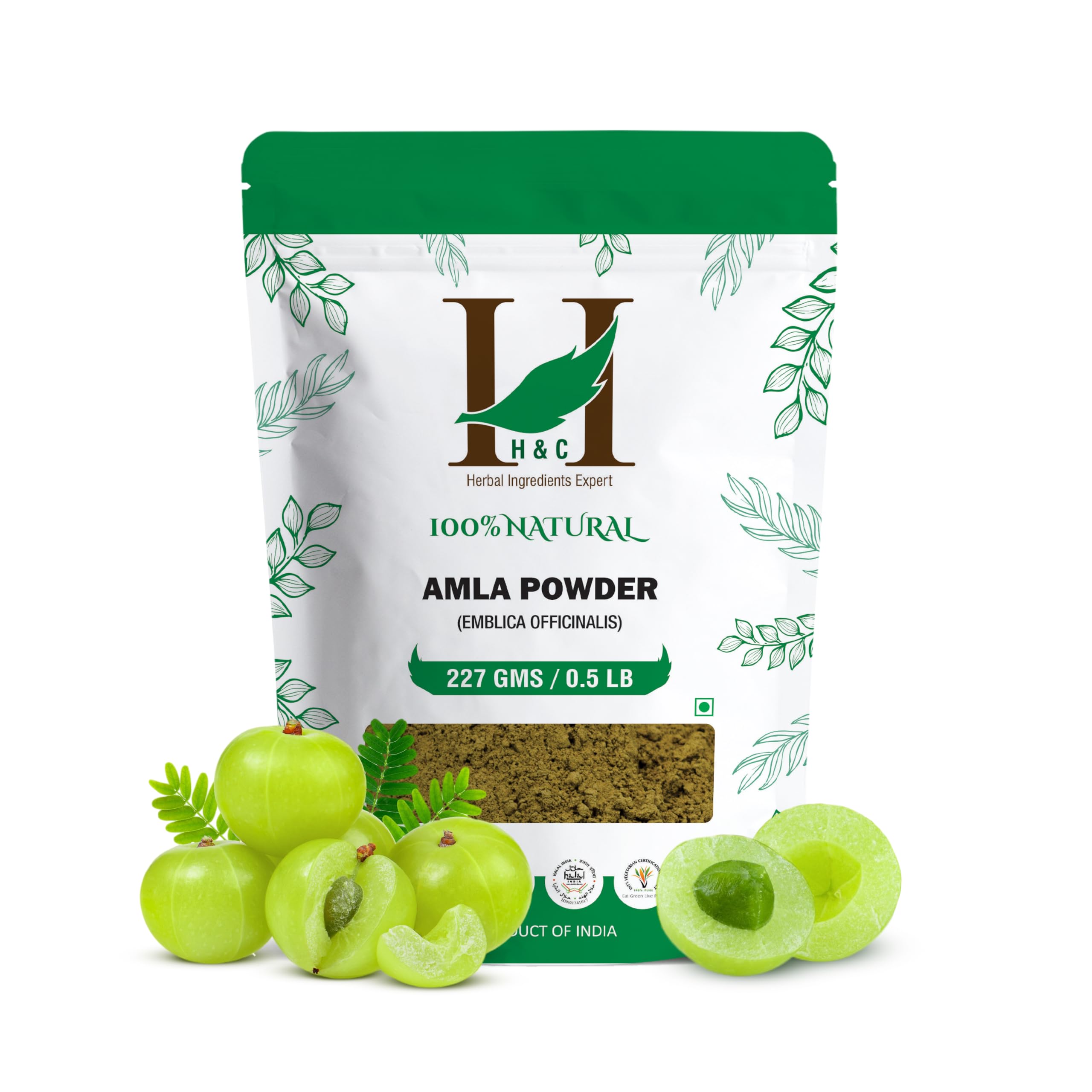 H&C 100% Natural Amla Powder (Emblica Officinalis) - 227g / 0.5 LB / 08 oz