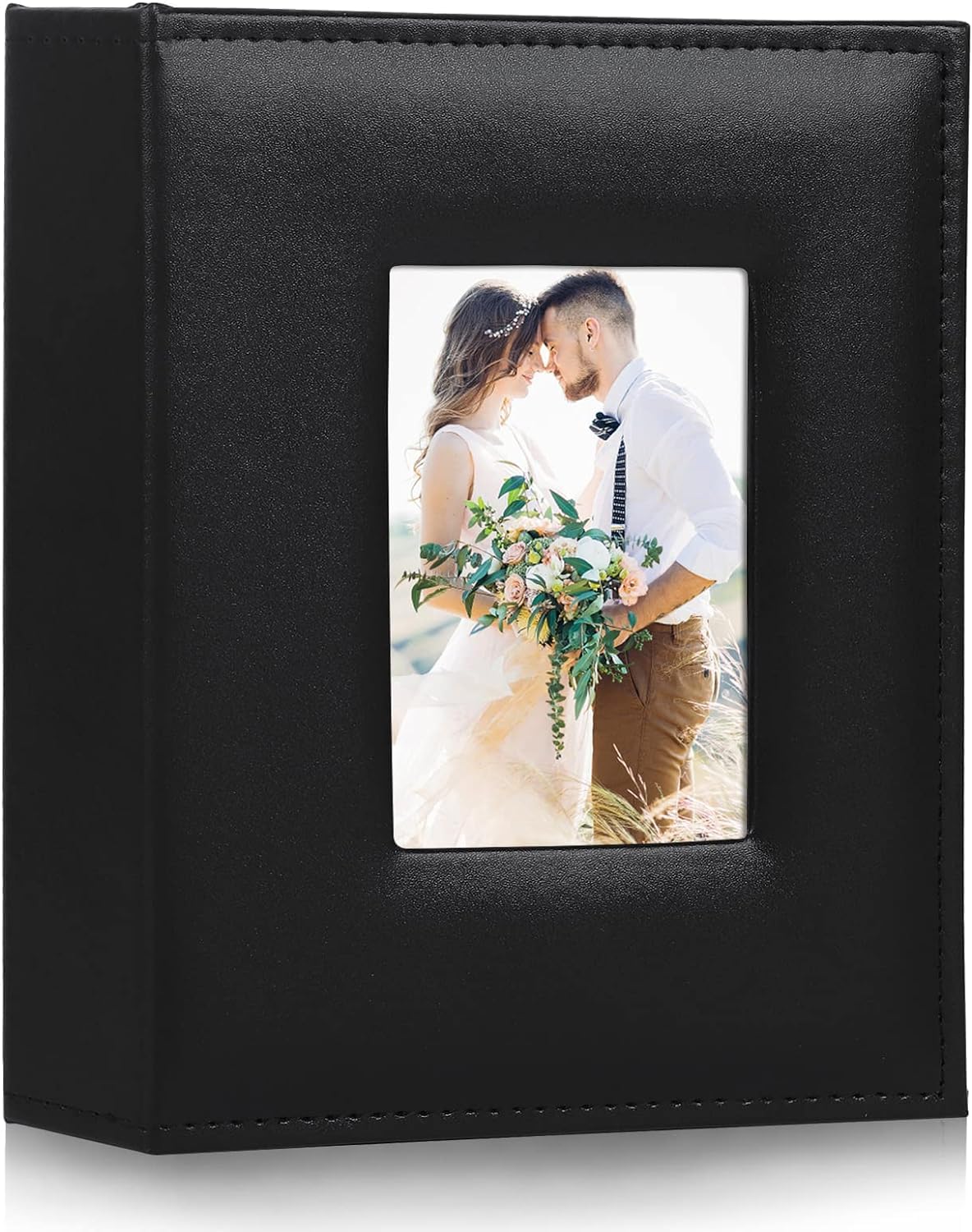 RECUTMS Photo Albums 6x4 Photo Album 200 Photos Pockets Black PU Leather Cover photos Album Slip In Albums 4x6 Photo Slot For Family Wedding baby Holiday Anniversary Album(Black) — image 1