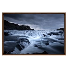 SIGNWIN Framed Canvas Wall Art Gullfoss Waterfalls in...