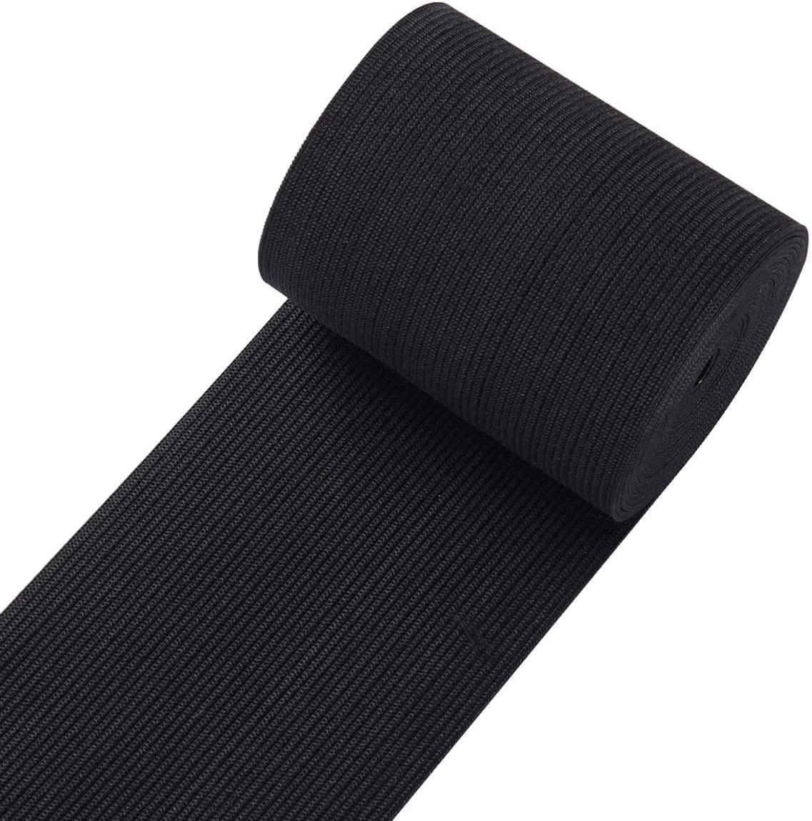 Black Elastic Flat Woven Elastic Heavy Stretch Sewing Bands Webbing Garment Sewing Tailoring Dress Skirt Waist Band Headbands Trouser Art and Craft Elastic 25mm,50mm,75mm (3 Inch x 2 Meter)
