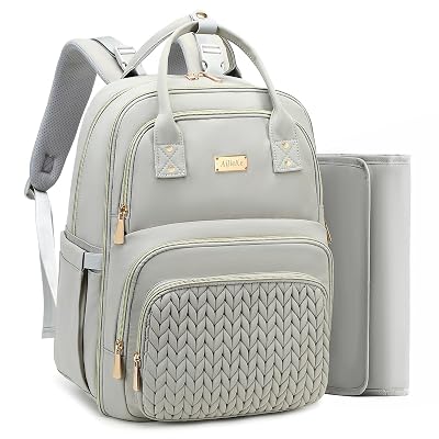 Diaper Bag Backpack - Large Multi functional, Boys, Girls & Baby Travel Essentials Tote with Changing Pad, Insulated Pockets, Stroller Straps, Waterproof - Baby Backpack for Mom & Maternity (Gray)