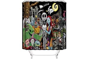DDS-DUDES Christmas Shower Curtain Kids Bathroom Halloween Decor with 12 Curtain Hooks for Bathroom, Waterproof 71 x 71 inch (SC-16)