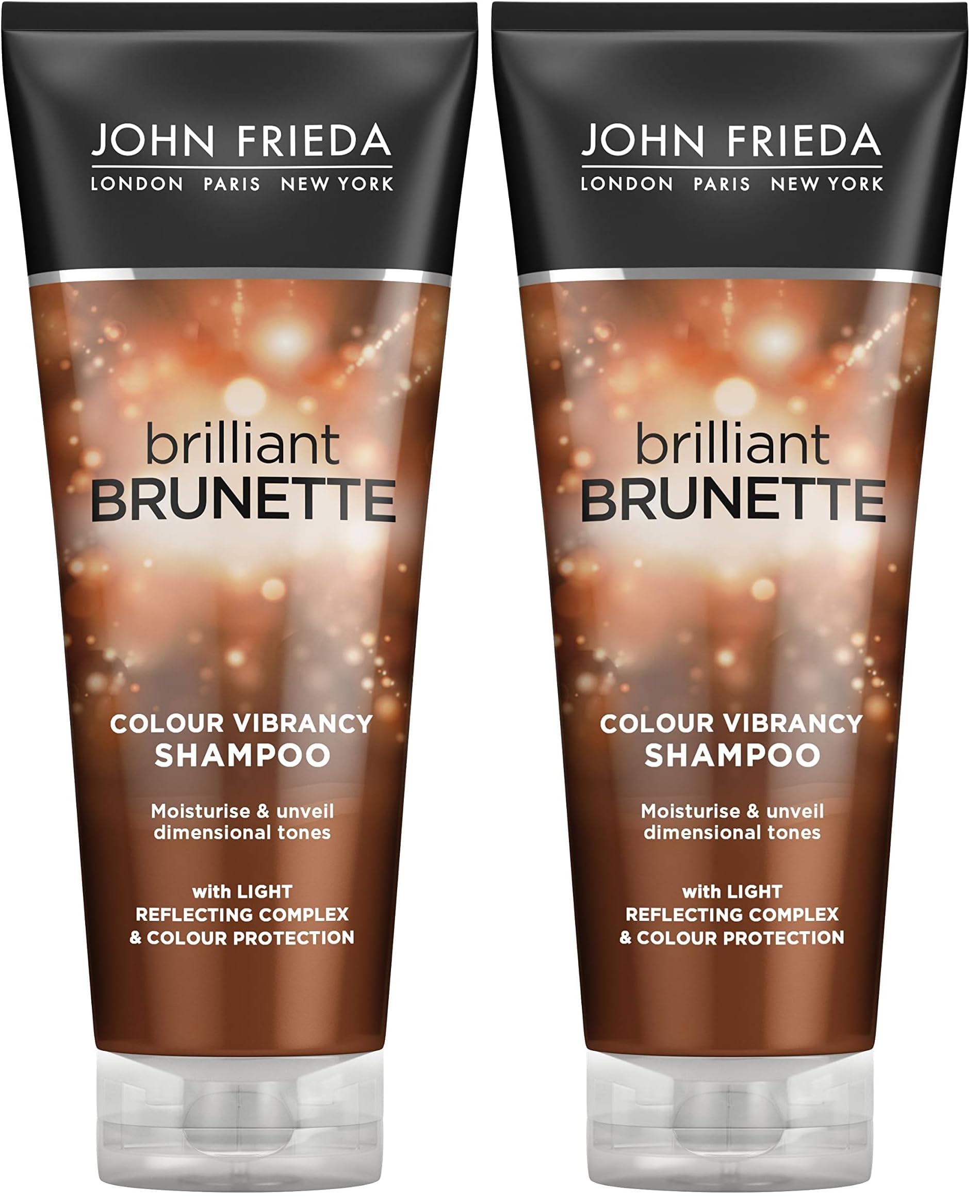 John Frieda Brilliant Brunette Colour Vibrancy Shampoo, Moisturising And Smoothing For Brown Hair, Aloe Vera, 250 ml (Pack Of 2) — image 1