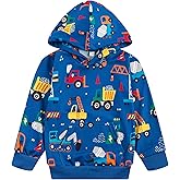 NUBEEHOHO Toddler Boy Hoodie Sweatshirt - Pullover Dinosaur Long Sleeve Shirt Fire Truck Print Kids Winter Clothes 2T-7T