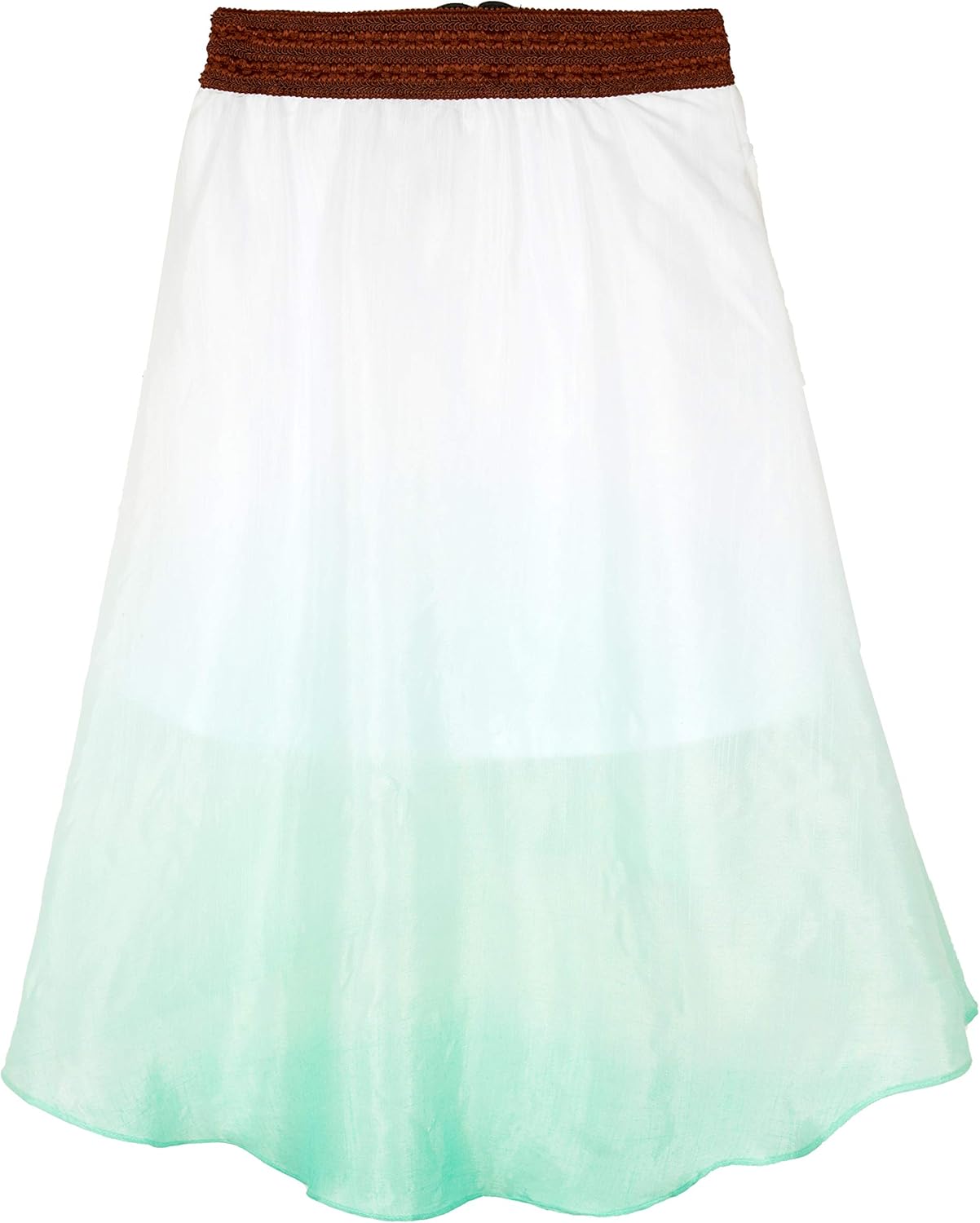 Amy Byer Girls' High Low Maxi Skirt with Belt Waistband: Clothing