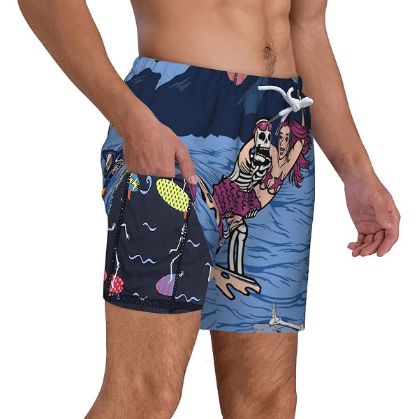 WAENQINLA Mens Swim Trunks No Liner Quick Dry Drawstring Board Shorts Big And Tall Elastic Waist Beach Shorts Hawaiian Palm Tree Print Beachwear