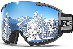 ZABERT OTG Over Glasses Ski Goggles,Snow Snowboard Goggles,Adult Men Women Youth,Anti-fog 100% UV Protection Stylish Comfy
