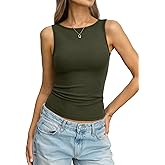 EasyGala Women Cotton Ribbed Tank High Neck Sleeveless Shirts Basic Summer Going Out Top Cute Slim Fitted Clothes 2026