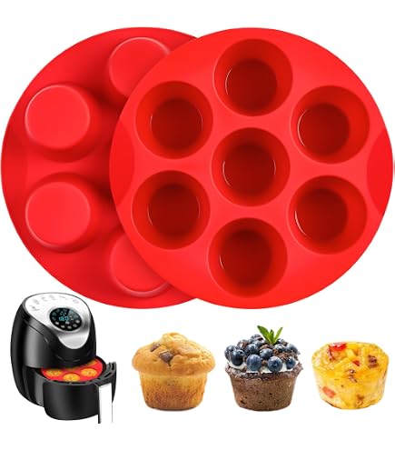 Sakolla Silikon-Muffinform (6 Mulden) – Backform Für Muffins, Eier-Sandwiches & Maisbrot, 3 Stück