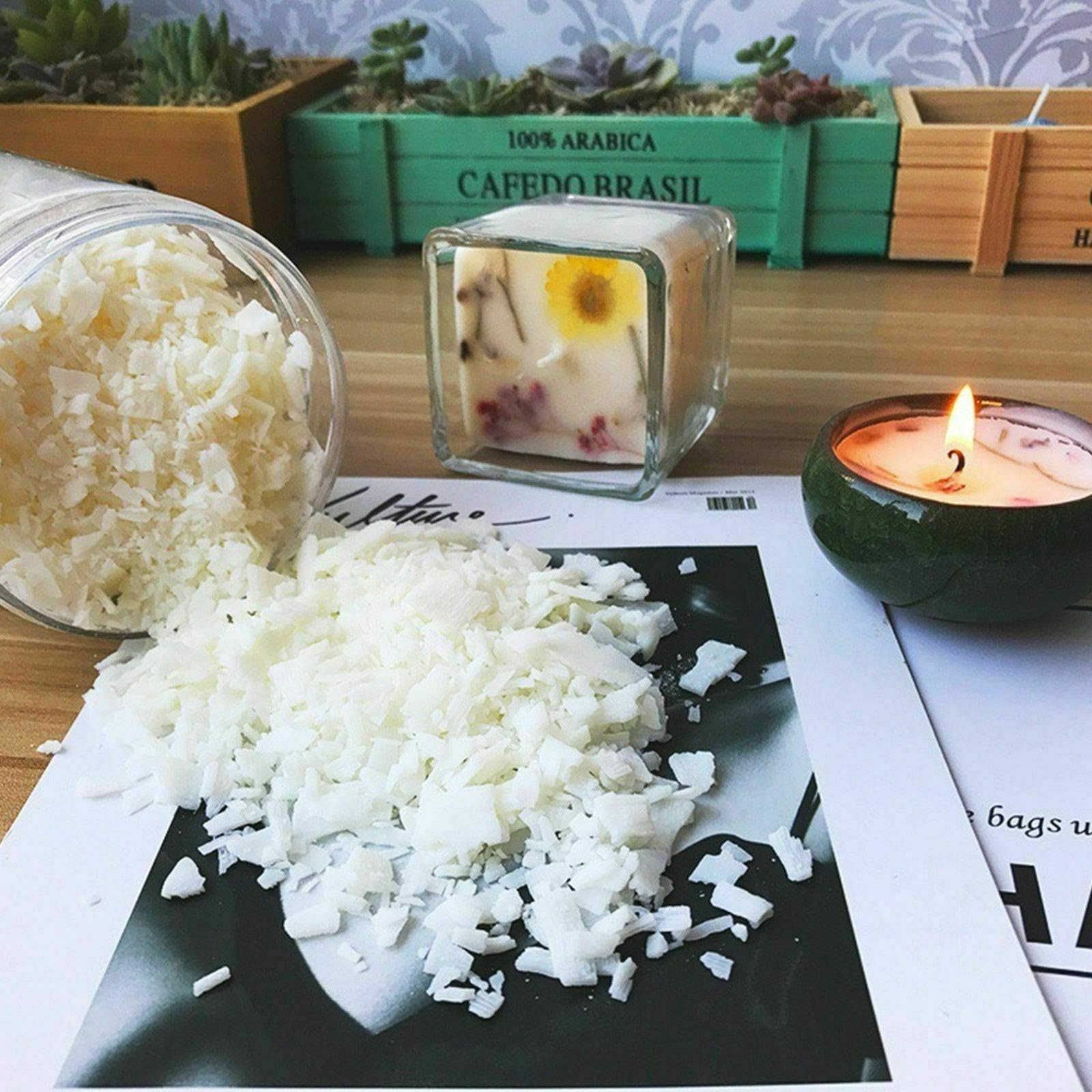 Gadget Zone UK® Soy Wax for DIY Candle Making Supplies Kit & Pre-Waxed Candle Wicks (500g Wax)