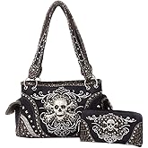 GoCowgirl Women's Skull Bones Skeleton Purse Handbag with Matching Wallet in 6 colors
